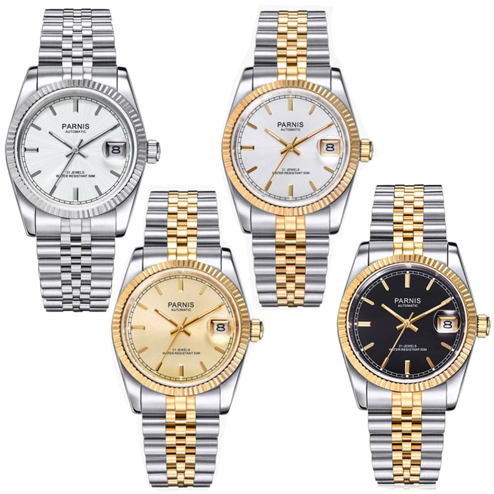 Rolex Watch Datejust - Мужские автоматические часы Parnis 36 мм