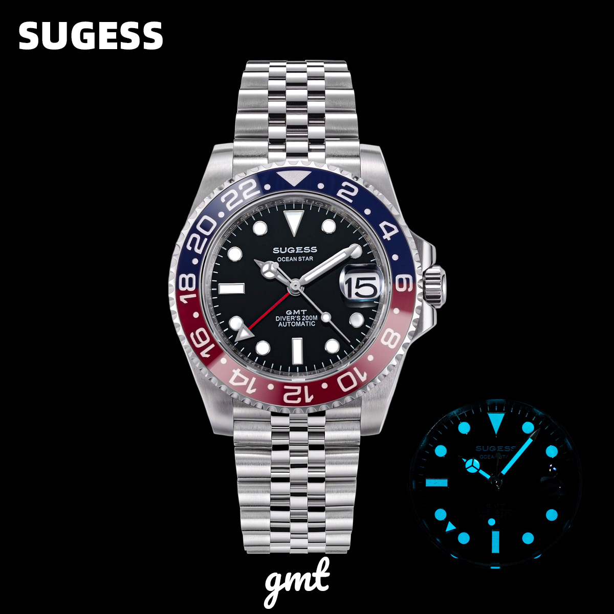 Rolex Watch Submariner - Мужские дайверские часы Sugess GMT, автоматические
