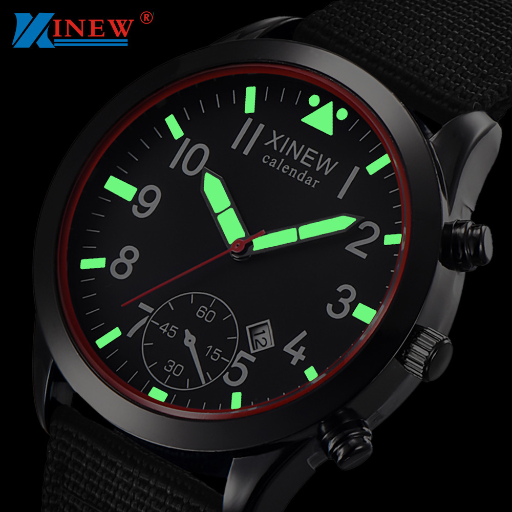 Canvas Strap Watch - Мужские модные светящиеся кварцевые часы XINEW