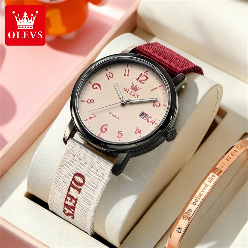 Canvas Strap Watch - Новые модные кварцевые часы OLEVS для