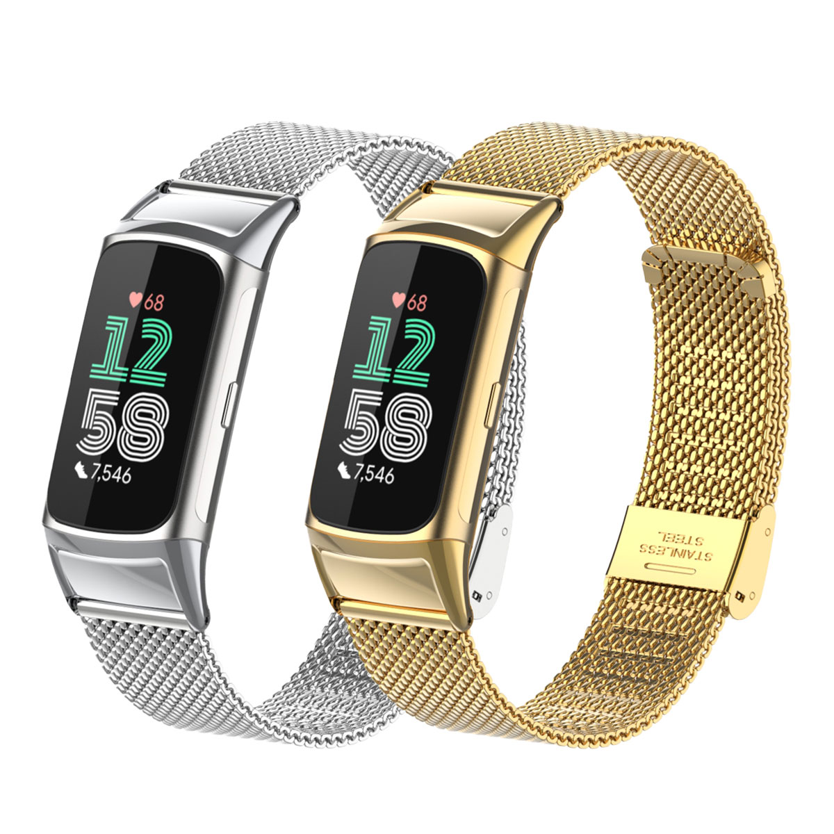 Mesh Strap Metal - Подходит для Fitbit Charge 5/6, металлический