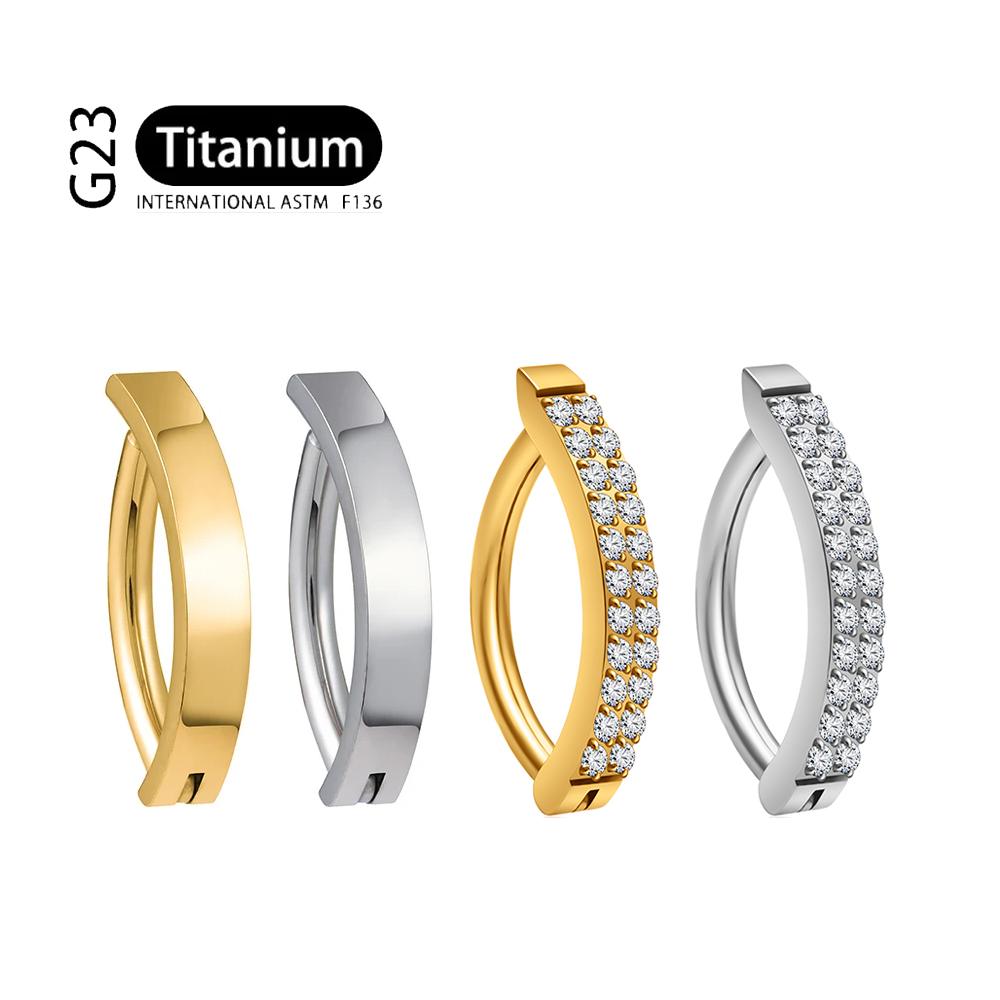 Curved Spring Bar - G23 Титановый пирсинг 14G Двухрядные кольца