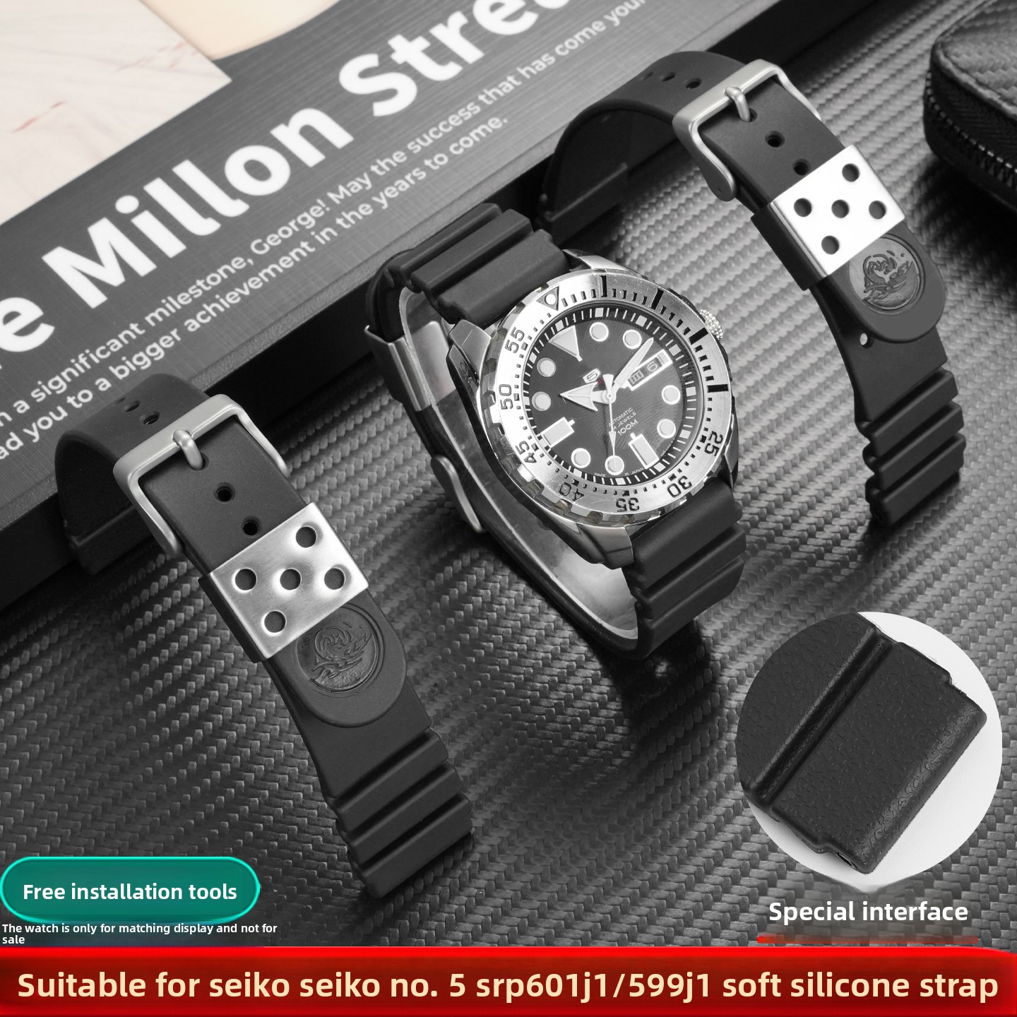 Seiko Watch 5 Sports - Силиконовый ремешок для часов 22 мм