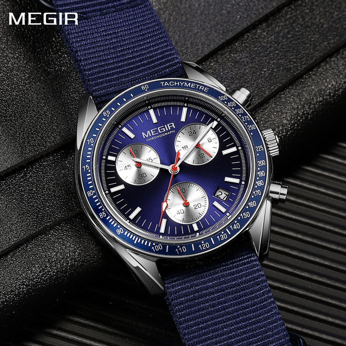 Canvas Strap Watch - MEGIR хронограф холст ремешок мужские спортивные