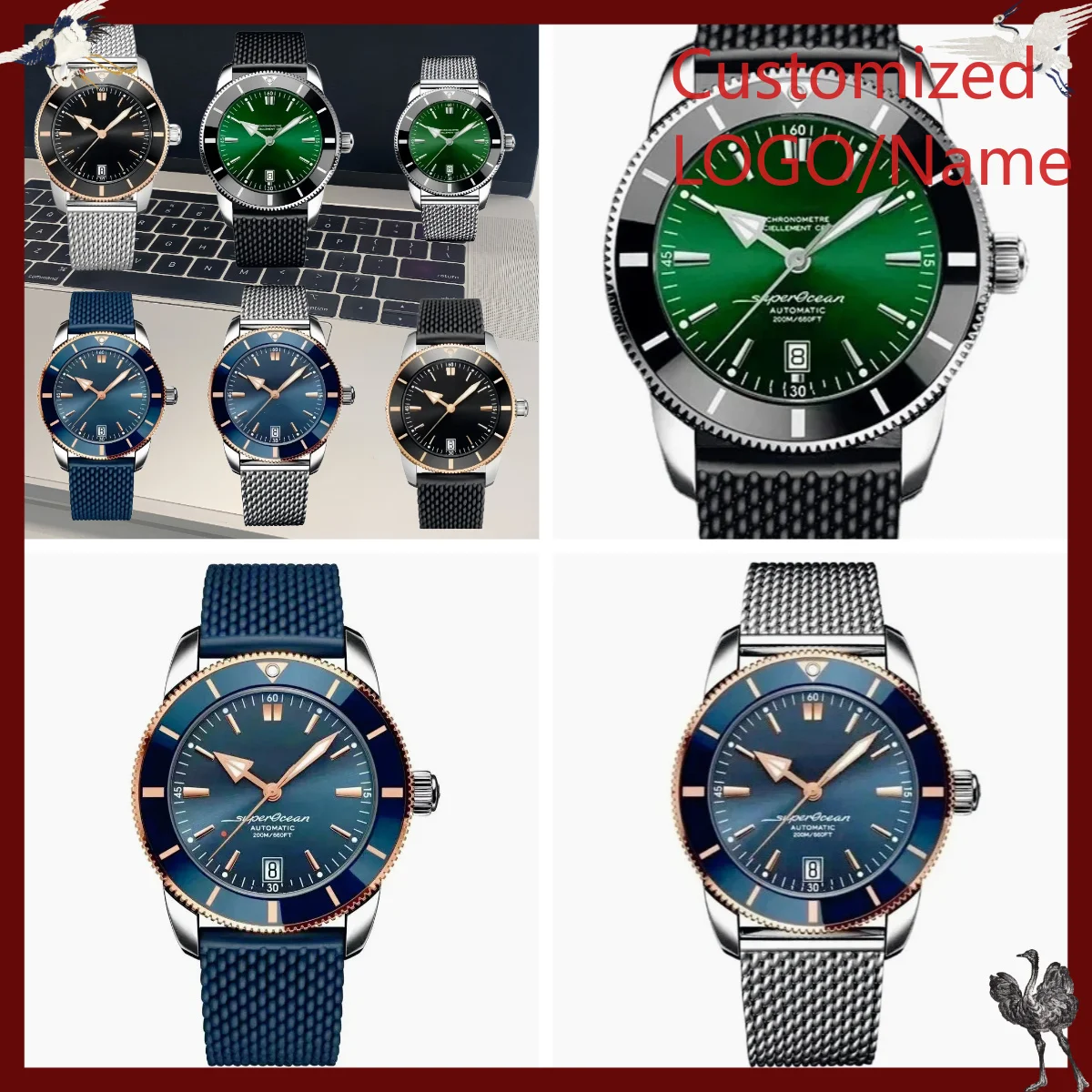 Rubber Strap Diver - Мужские автоматические механические часы A1212, 46