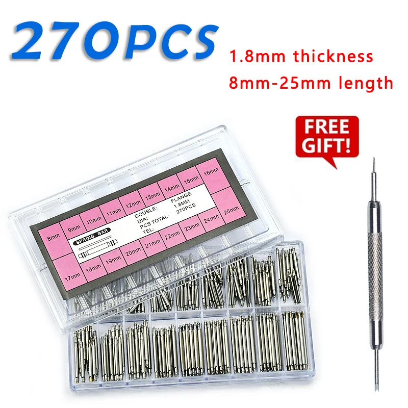 Spring Bar Tool Set - 270 шт./набор пружинных штифтов из нержавеющей