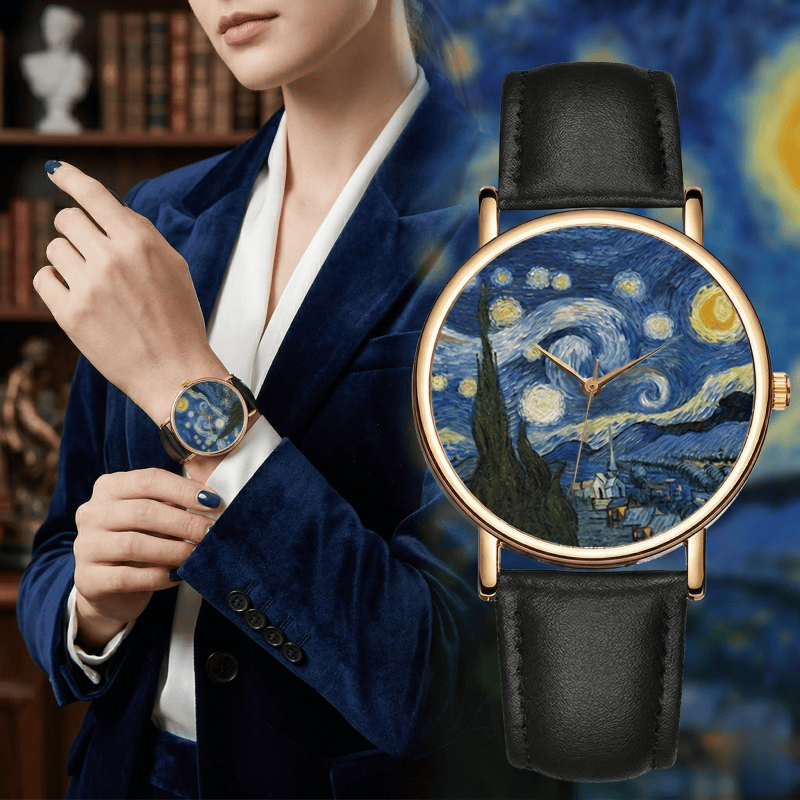 Leather Watch Band Men - Часы с циферблатом в стиле Ван