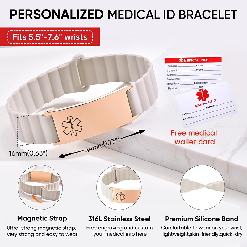 Медицинский браслет с индивиду – обзор и цена Silicone Band Women
