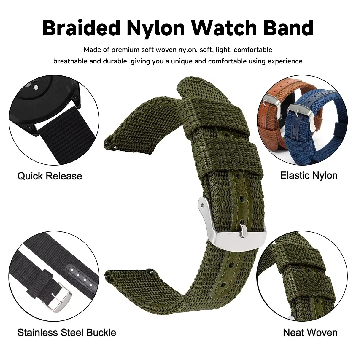 Высококачественный нейлоновый  – обзор и цена Canvas Strap Watch