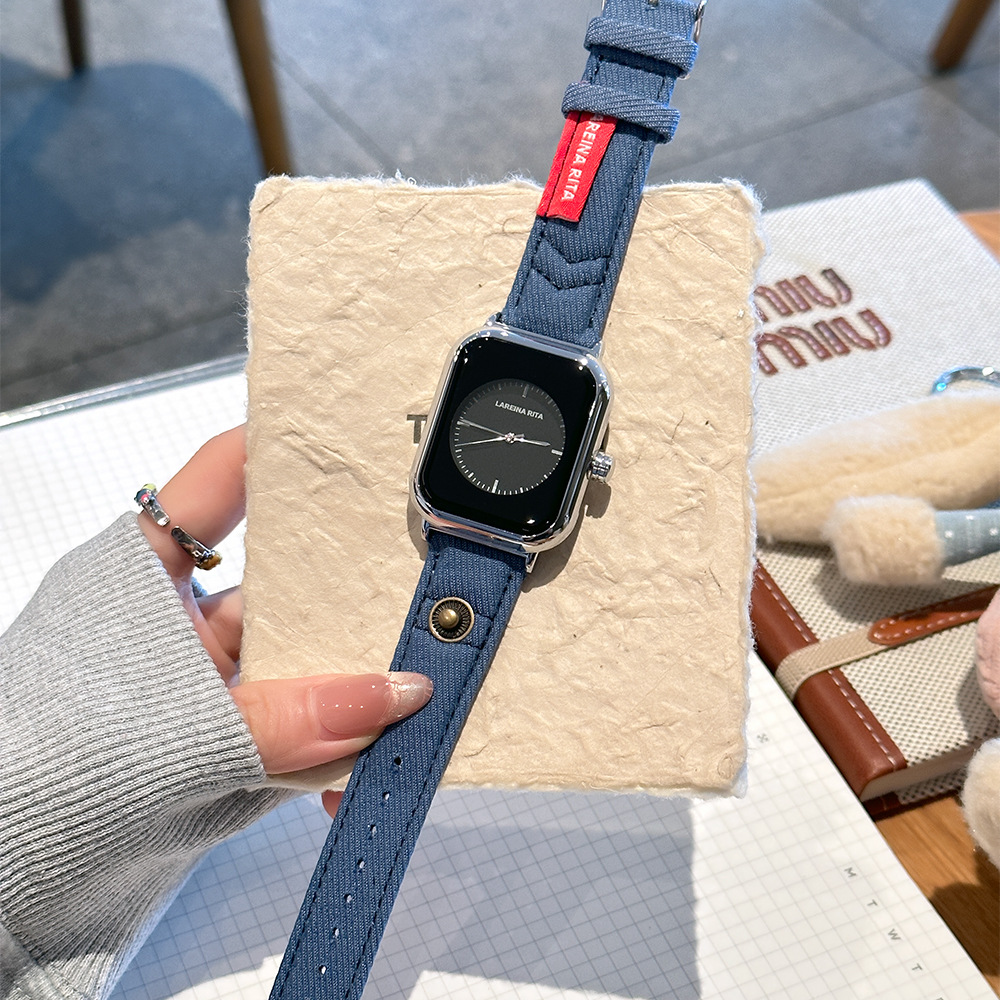 Новые стильные квадратные часы – обзор и цена Canvas Strap Watch