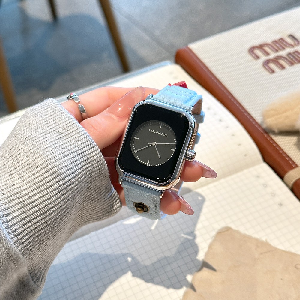 Новые стильные квадратные часы – обзор и цена Canvas Strap Watch