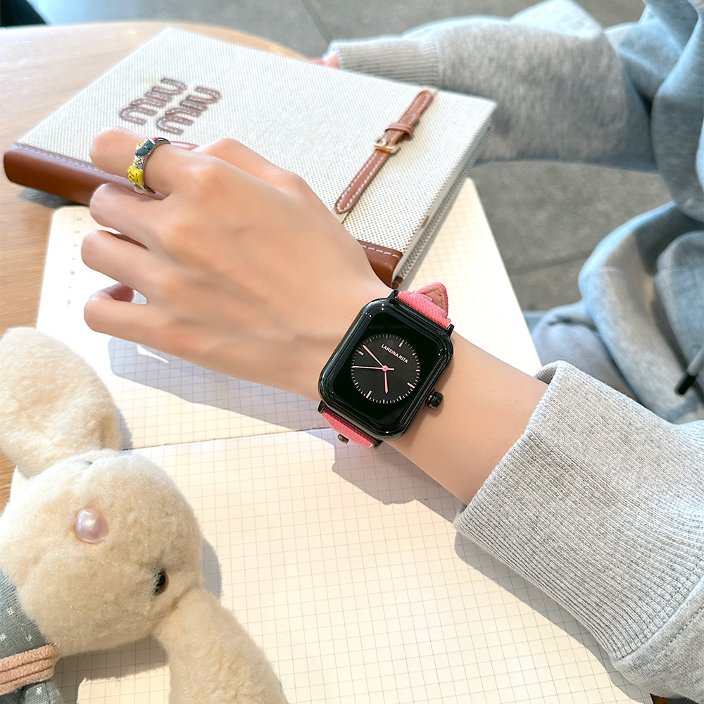Новые стильные квадратные часы – обзор и цена Canvas Strap Watch