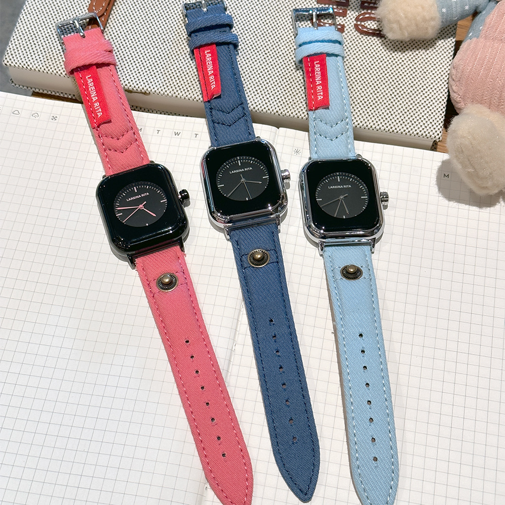 Новые стильные квадратные часы – обзор и цена Canvas Strap Watch