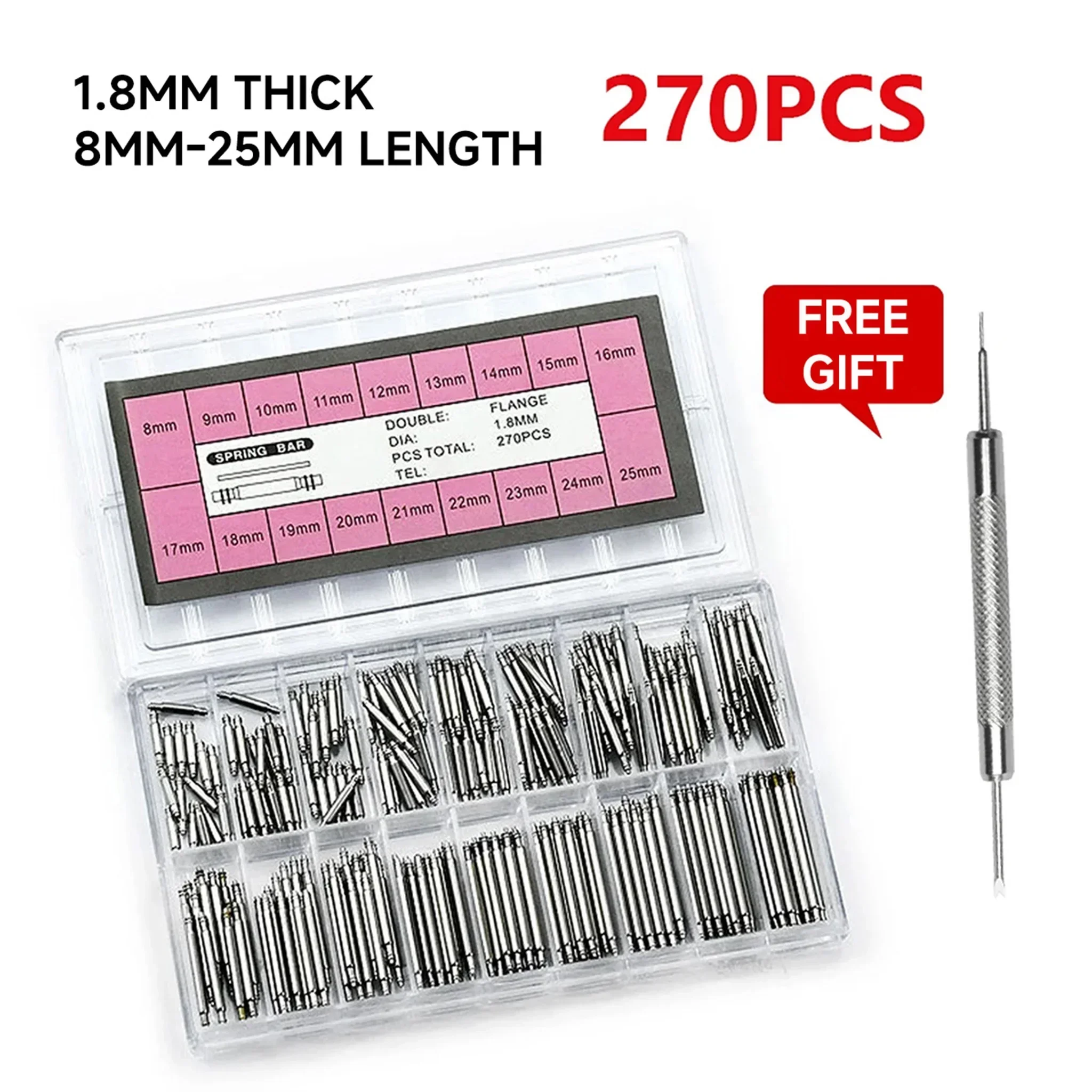 270 шт./компл. пружинные стерж – обзор и цена Spring Bar Tool Set