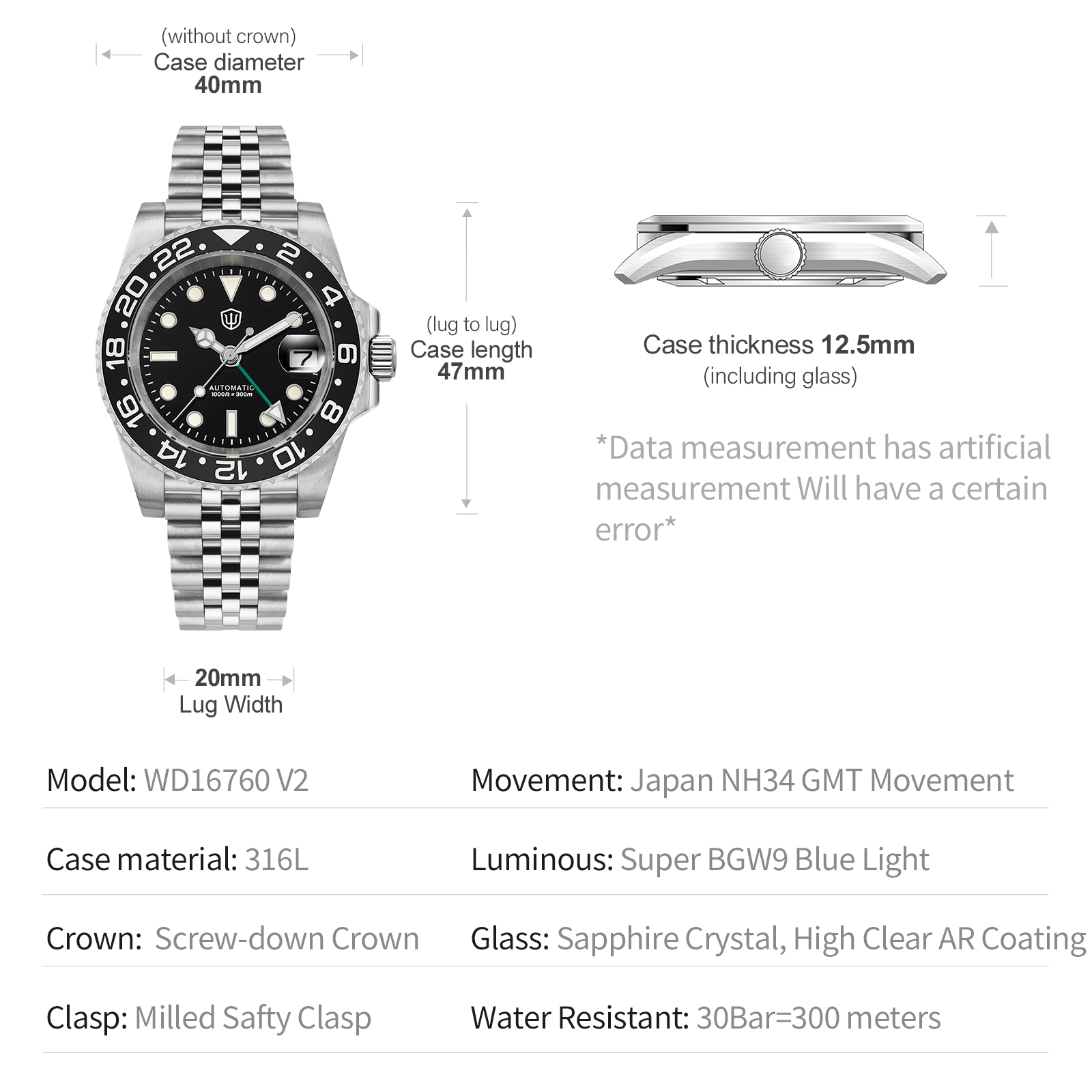 Новые часы Watchdives WD16760  – обзор и цена Rolex Watch Submariner