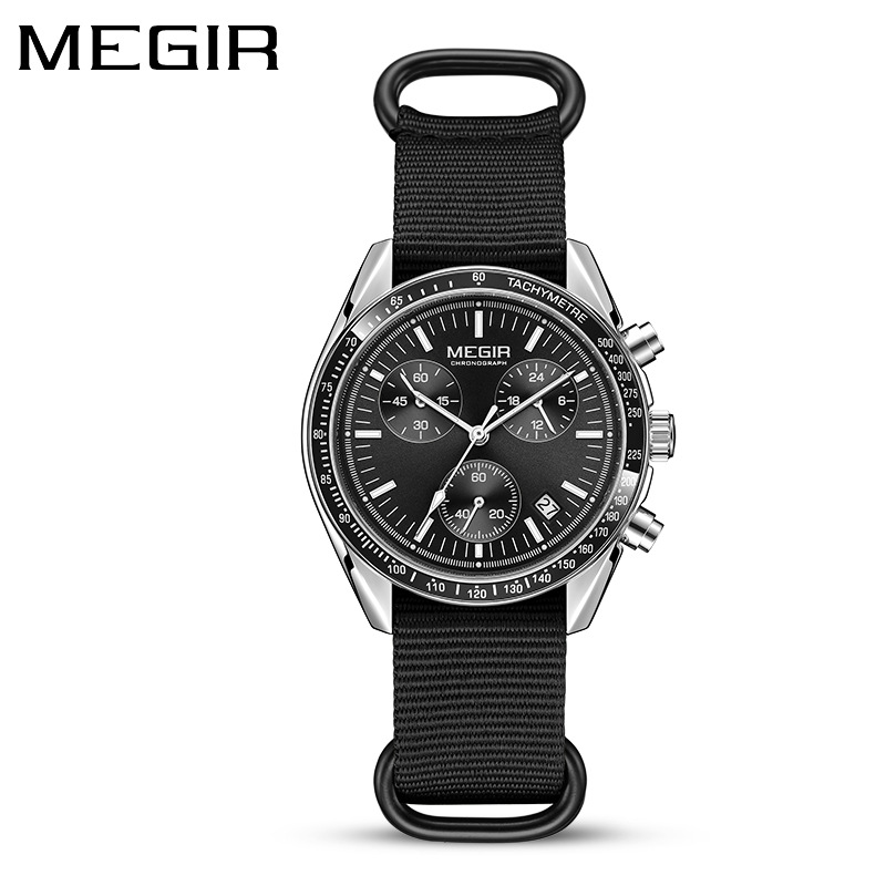 MEGIR 2247, мужские роскошные  – обзор и цена Canvas Strap Watch