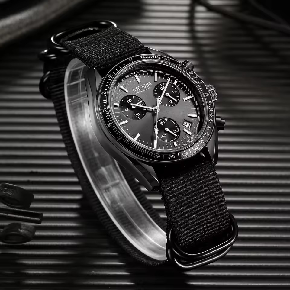 MEGIR 2247, мужские роскошные  – обзор и цена Canvas Strap Watch