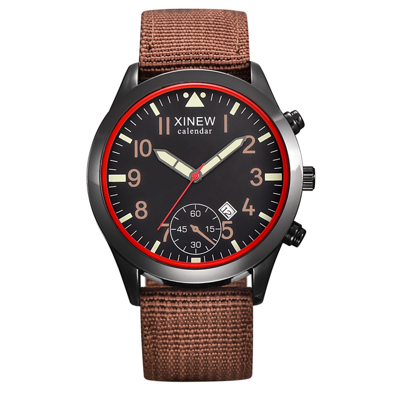 Мужские модные светящиеся квар – обзор и цена Canvas Strap Watch