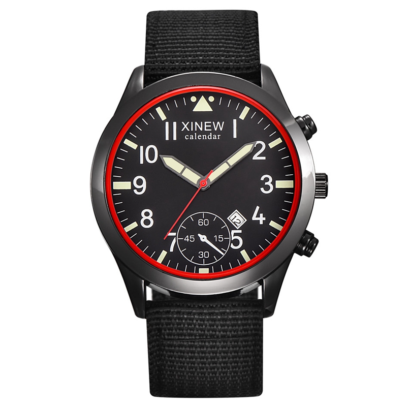 Мужские модные светящиеся квар – обзор и цена Canvas Strap Watch
