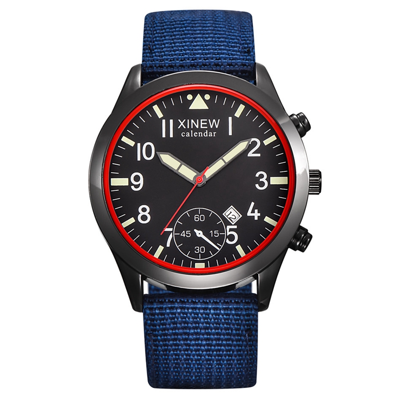 Мужские модные светящиеся квар – обзор и цена Canvas Strap Watch