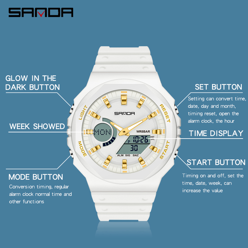 SANDA лучшие роскошные мужские – обзор и цена Seiko Watch 5 Sports