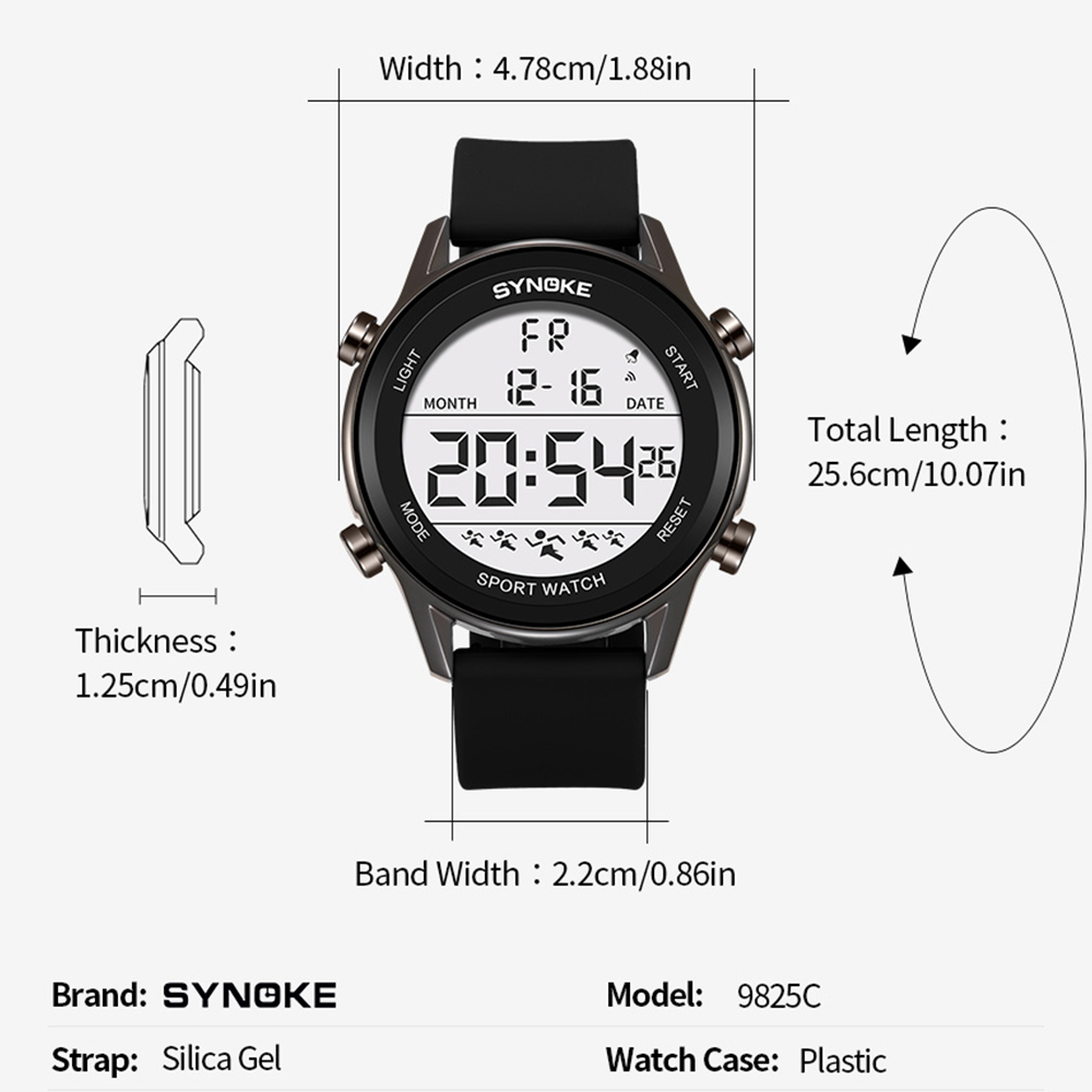 Часы наручные SYNOKE 9825A Муж – обзор и цена Rubber Strap Diver